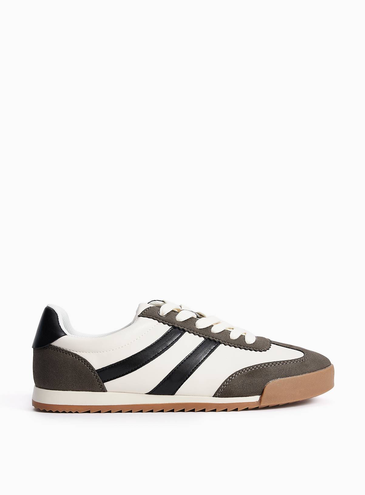 White Faux Leather Retro Trainers 11 - Image 2